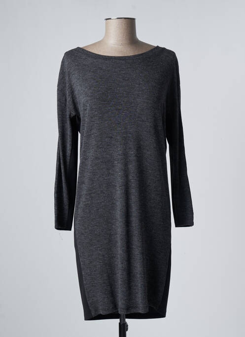 Robe mi-longue manches longues manches longues gris NINATI femme