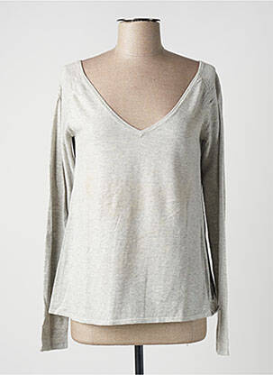 Pull coupe droite manches longues gris TEQUILA SOLO femme