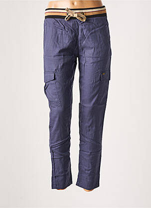 Pantalon cargo tissage popeline taille normale bleu BANANA MOON femme