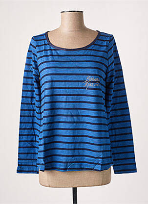 Top tissage jersey manches longues bleu BANANA MOON femme