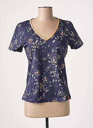 Top stretch manches courtes bleu BANANA MOON femme
