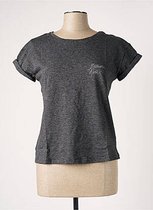 T-shirt sérigraphie manches courtes gris BANANA MOON femme