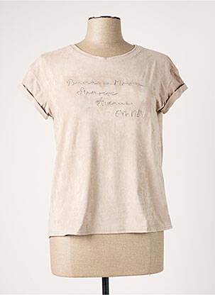 T-shirt stretch manches courtes beige BANANA MOON femme