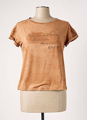 T-shirt stretch manches courtes marron BANANA MOON femme