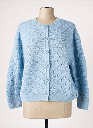 Gilet manches longues col rond bleu BANANA MOON femme