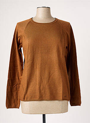 Pull finition bords-côtes manches longues marron BANANA MOON femme