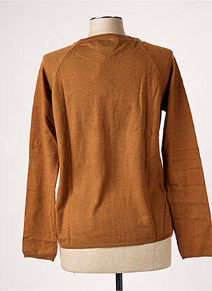 Pull finition bords-côtes manches longues marron BANANA MOON femme