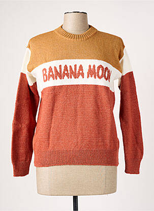 Pull finition bords-côtes manches longues marron BANANA MOON femme
