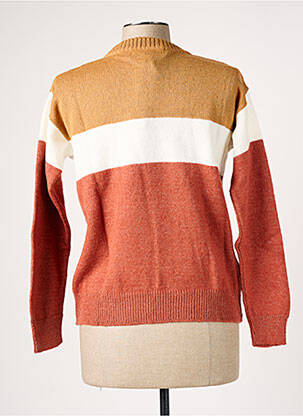 Pull finition bords-côtes manches longues marron BANANA MOON femme
