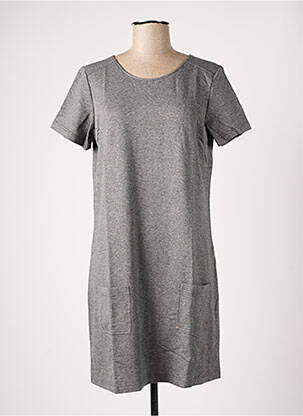 Robe mi-longue manches courtes manches courtes gris BANANA MOON femme