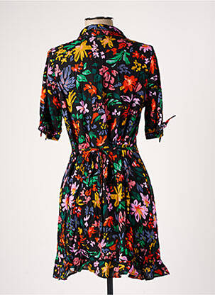 Robe mi-longue imprimé fantaisie manches courtes noir BANANA MOON femme