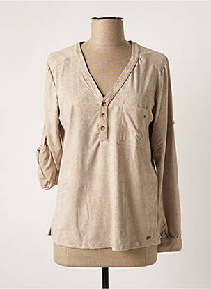 Top stretch manches longues beige BANANA MOON femme