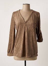 Top stretch manches longues marron BANANA MOON femme