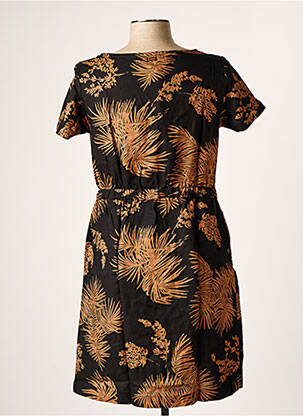 Robe mi-longue coupe fluide manches courtes noir BANANA MOON femme