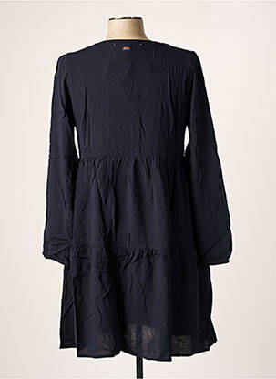 Robe mi-longue coupe fluide manches longues bleu BANANA MOON femme
