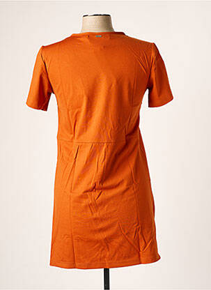 Robe mi-longue manches courtes manches courtes orange BANANA MOON femme