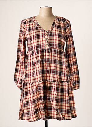 Robe mi-longue coupe fluide manches longues beige BANANA MOON femme
