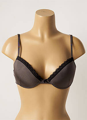 Soutien-gorge effet matière satinée haut soutien-gorge push-up gris BANANA MOON femme