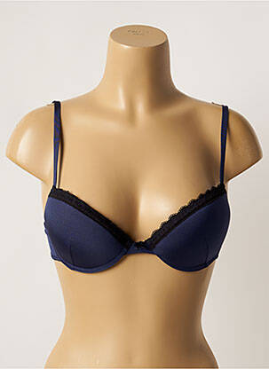 Soutien-gorge effet matière satinée haut soutien-gorge push-up bleu BANANA MOON femme