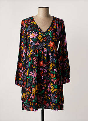 Robe courte coupe fluide manches longues noir BANANA MOON femme