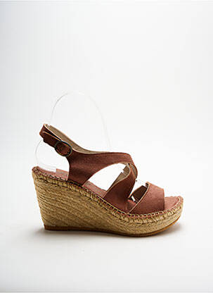Espadrilles tissage satiné talon de 7 à 9cm violet LORMY femme