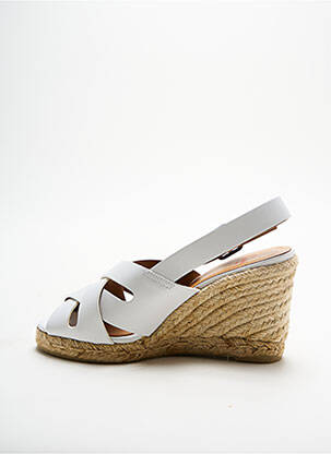 Espadrilles tissage satiné talon de 7 à 9cm blanc CASTANER femme