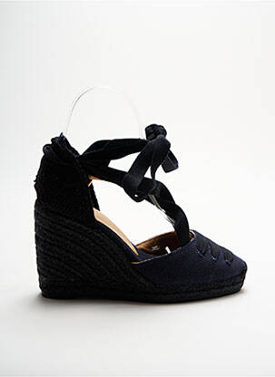 Espadrilles tissage toile talon de 7 à 9cm noir CASTANER femme