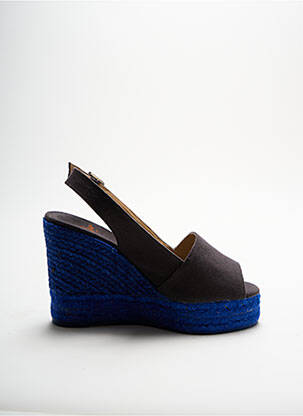 Espadrilles tissage toile talon haut de 10cm et plus bleu CASTANER femme
