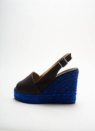 Espadrilles tissage toile talon haut de 10cm et plus bleu CASTANER femme
