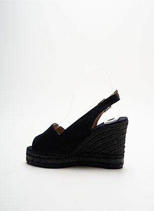 Espadrilles tissage toile talon haut de 10cm et plus noir CASTANER femme