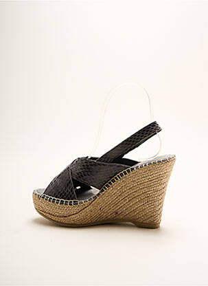 Espadrilles tissage satiné talon haut de 10cm et plus gris LORMY femme