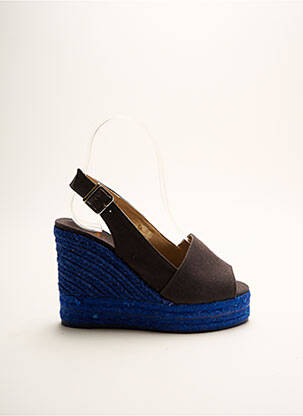 Espadrilles tissage toile talon haut de 10cm et plus bleu CASTANER femme