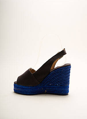 Espadrilles tissage toile talon haut de 10cm et plus bleu CASTANER femme