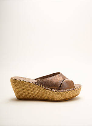 Espadrilles bout ouvert talon de 4 à 6cm marron LORMY femme