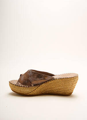 Espadrilles bout ouvert talon de 4 à 6cm marron LORMY femme