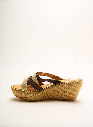 Espadrilles nubuck talon de 4 à 6cm marron LORMY femme