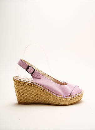 Espadrilles nubuck talon de 7 à 9cm violet LORMY femme