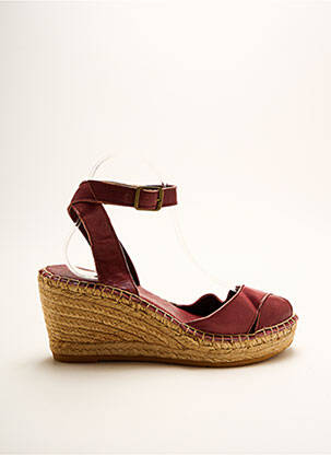 Espadrilles tissage satiné talon de 7 à 9cm violet LORMY femme