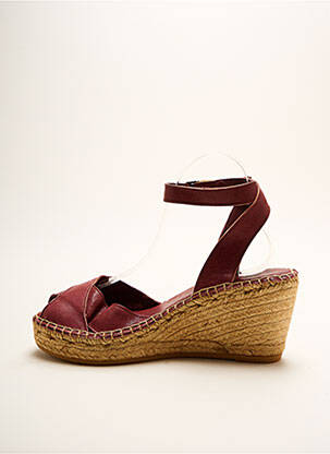 Espadrilles tissage satiné talon de 7 à 9cm violet LORMY femme