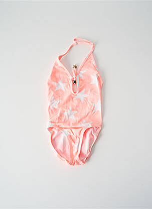 Maillot de bain 1 pièce haut triangles orange PRINCESSE ILOU fille