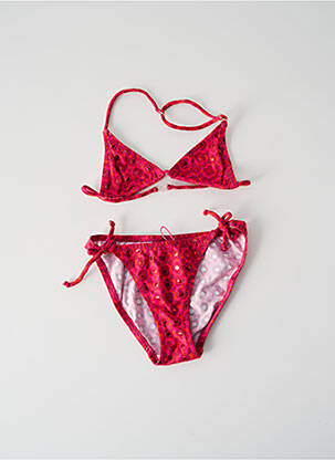 Maillot de bain 2 pièces effet matière satinée rose PRINCESSE ILOU fille