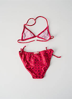 Maillot de bain 2 pièces effet matière satinée rose PRINCESSE ILOU fille