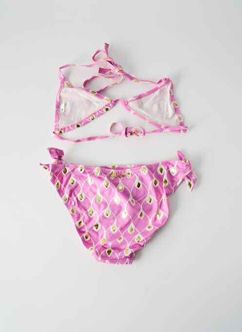 Maillot de bain 2 pièces rose PRINCESSE ILOU pour fille