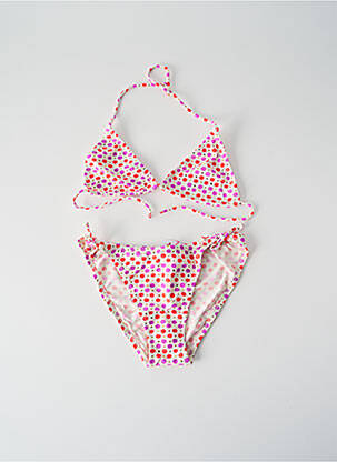 Maillot de bain 2 pièces effet matière satinée rose PRINCESSE ILOU fille
