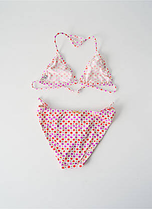 Maillot de bain 2 pièces effet matière satinée rose PRINCESSE ILOU fille