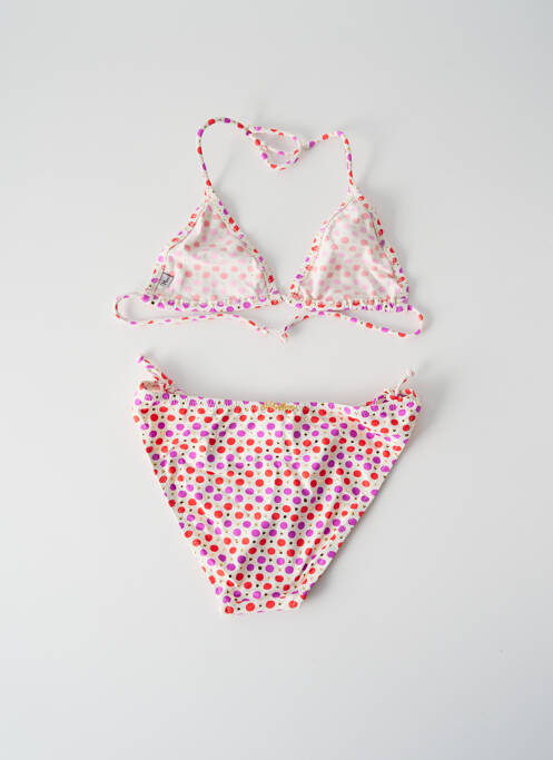 Maillot de bain 2 pièces effet matière satinée rose PRINCESSE ILOU fille