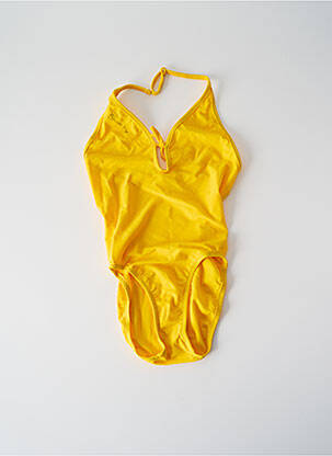 Maillot de bain 1 pièce haut triangles jaune PRINCESSE ILOU fille