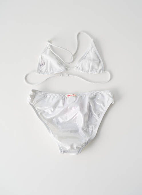Maillot de bain 2 pièces blanc PRINCESSE ILOU pour fille