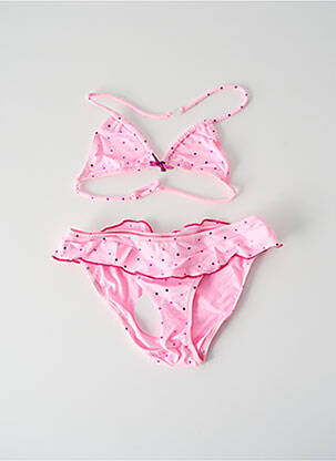 Maillot de bain 2 pièces effet matière satinée rose PRINCESSE ILOU fille