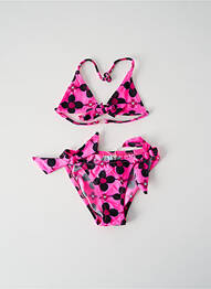 Maillot de bain 2 pièces effet matière satinée rose PRINCESSE ILOU fille